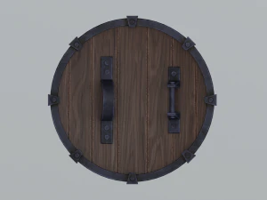 Round wooden shield 3D Model