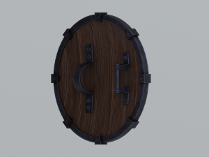 Round wooden shield Modello 3D