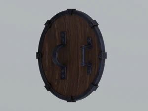 Round wooden shield 3D Model