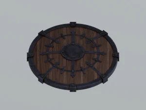 Round wooden shield 3D Model
