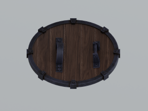 Round wooden shield Modello 3D