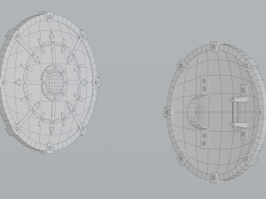 Round wooden shield Modello 3D
