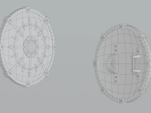 Round wooden shield 3D Model