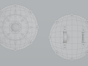 Round wooden shield Modello 3D