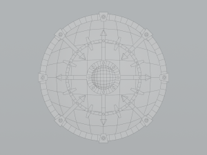 Round wooden shield Modello 3D