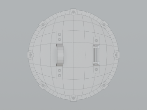 Round wooden shield Modello 3D