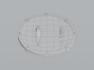 Round wooden shield Modello 3D