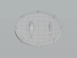 Round wooden shield 3D Model