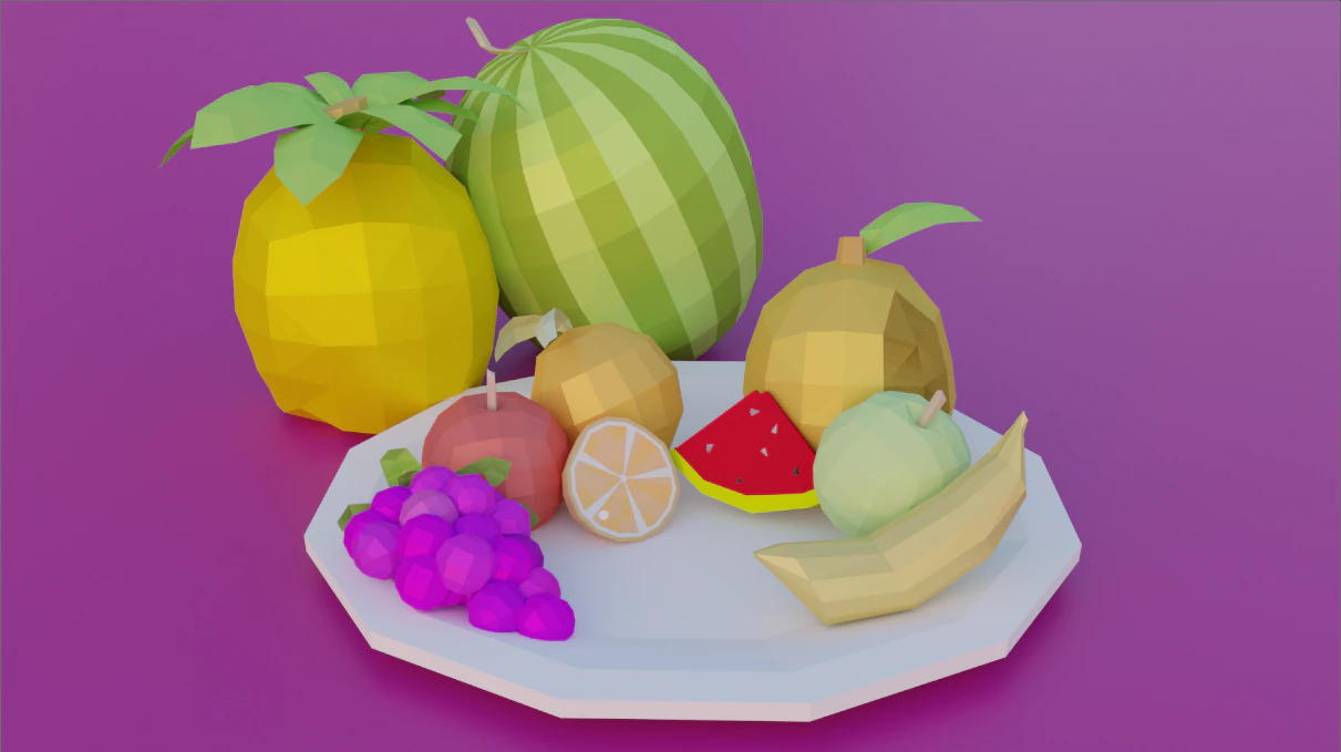 Low poly fruit pack 3D Model .c4d .max .obj .3ds .fbx .stl .blend 