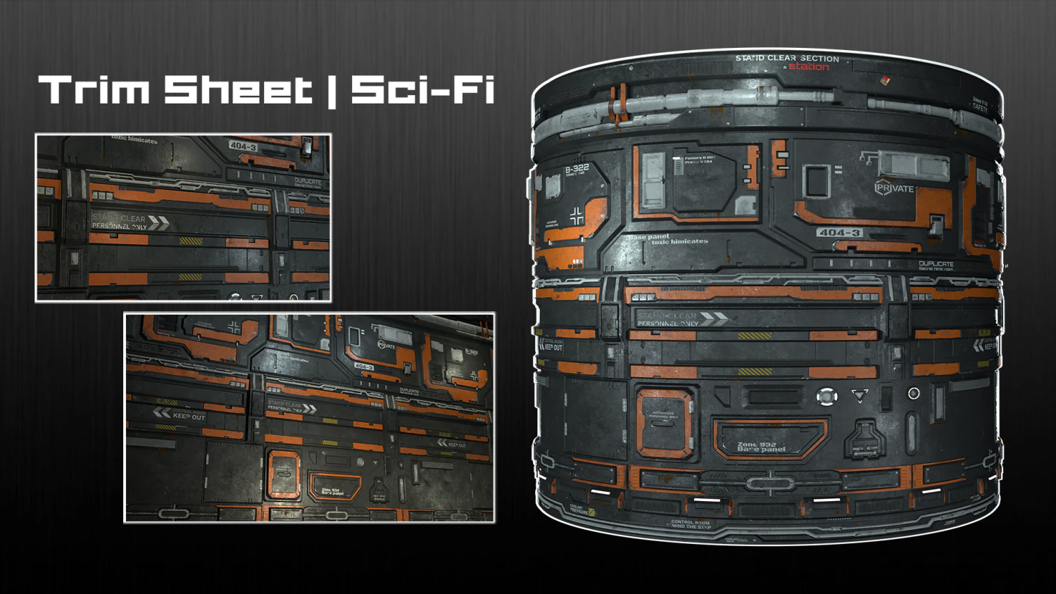Trim Sheet Sci-Fi Environment CG Textures .c4d .max .obj .3ds .fbx .stl .blend