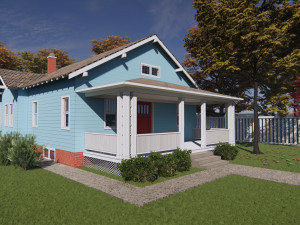Vintage 1940s House 3D-Modell