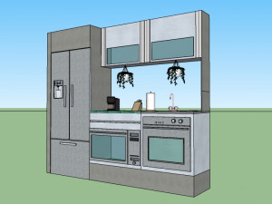 Fridge and oven - Mueble nevera con horno 3D Model