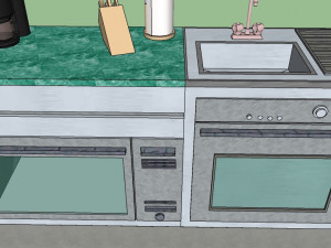 Fridge and oven - Mueble nevera con horno Modello 3D