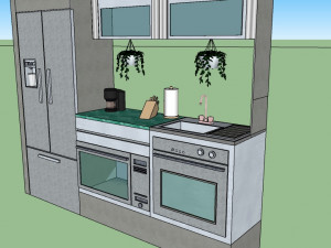 Fridge and oven - Mueble nevera con horno Modello 3D