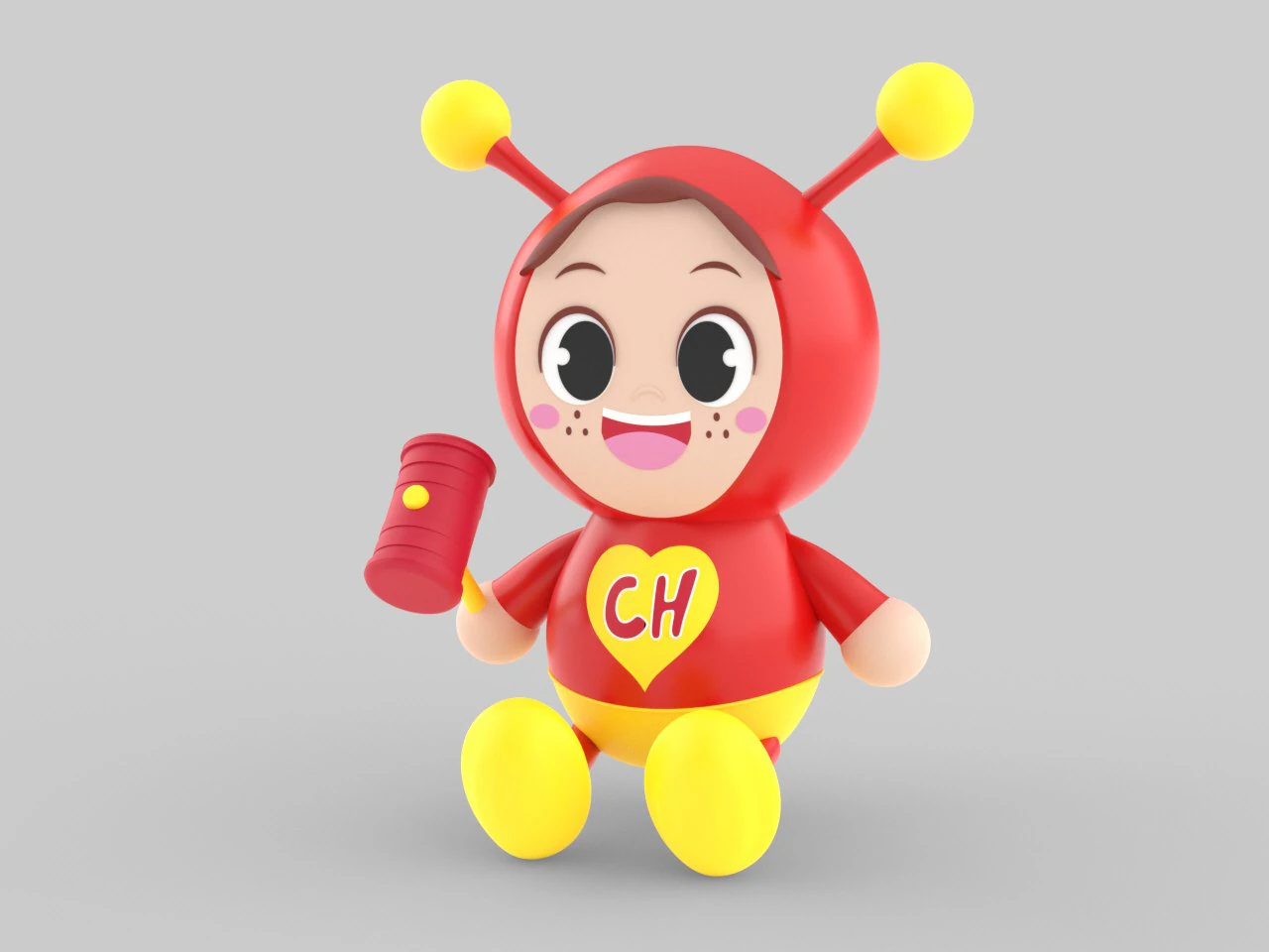 Chapulin Colorado - Latin American Superhero 3D Model .c4d .max .obj .3ds .fbx .stl .blend 