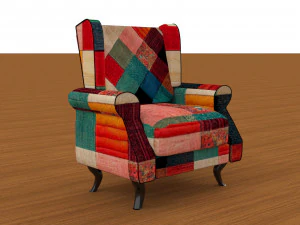 Sof&aacute; patchwork - Muebles Modelo 3D