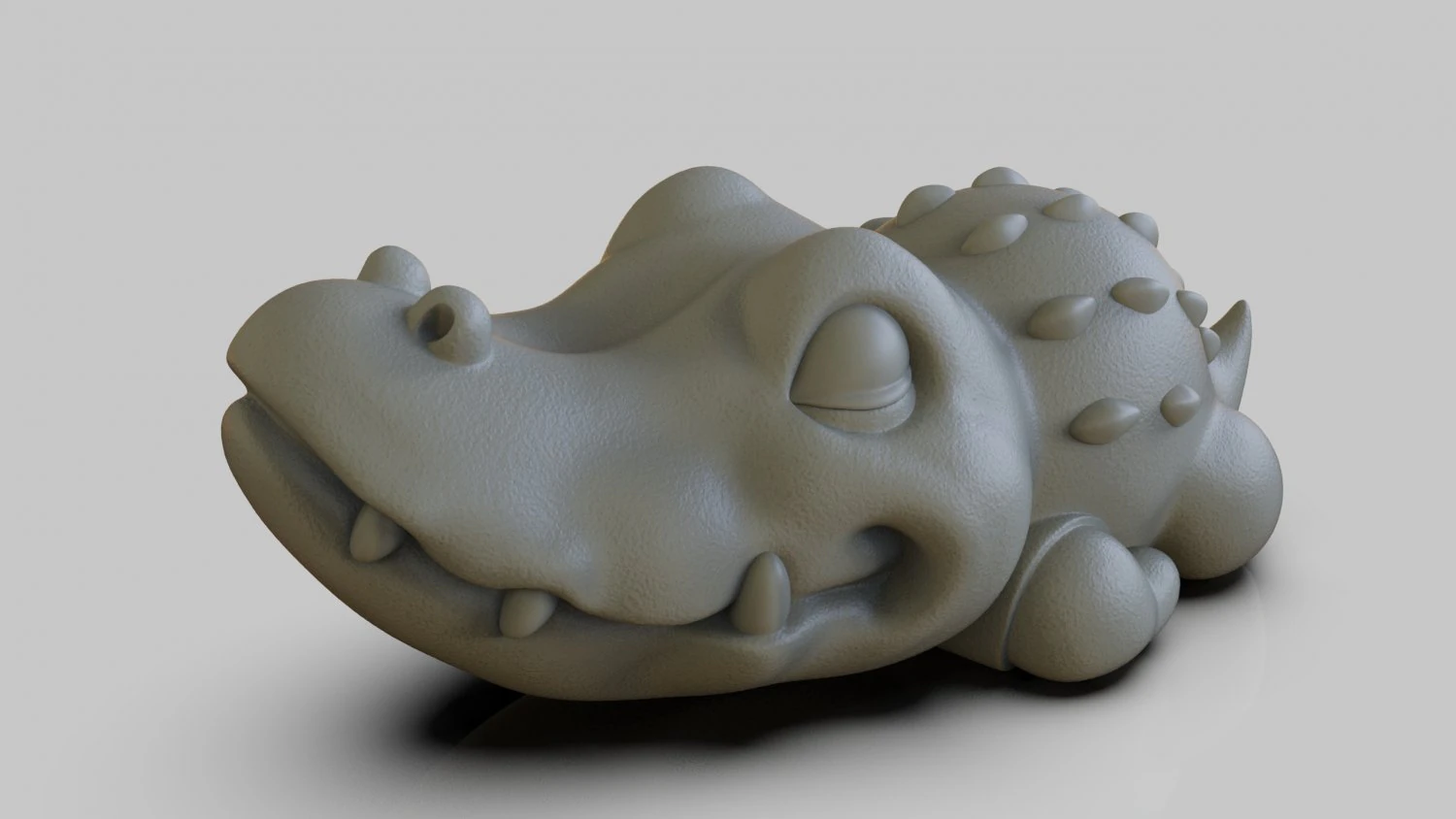 Alligator chibi 3D Print Model .c4d .max .obj .3ds .fbx .stl .blend 