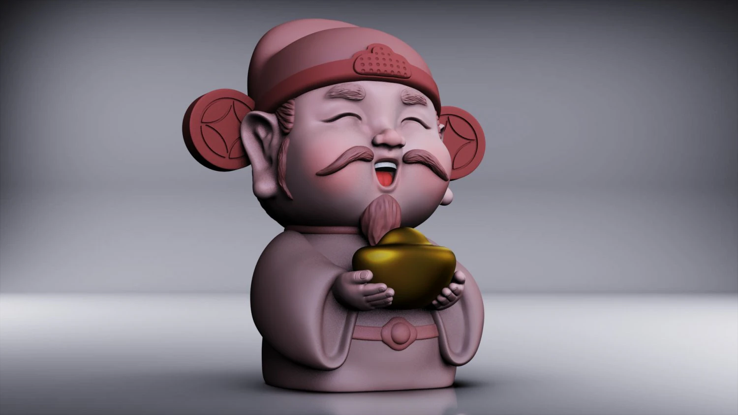 God of wealth 3D Model .c4d .max .obj .3ds .fbx .stl .blend 
