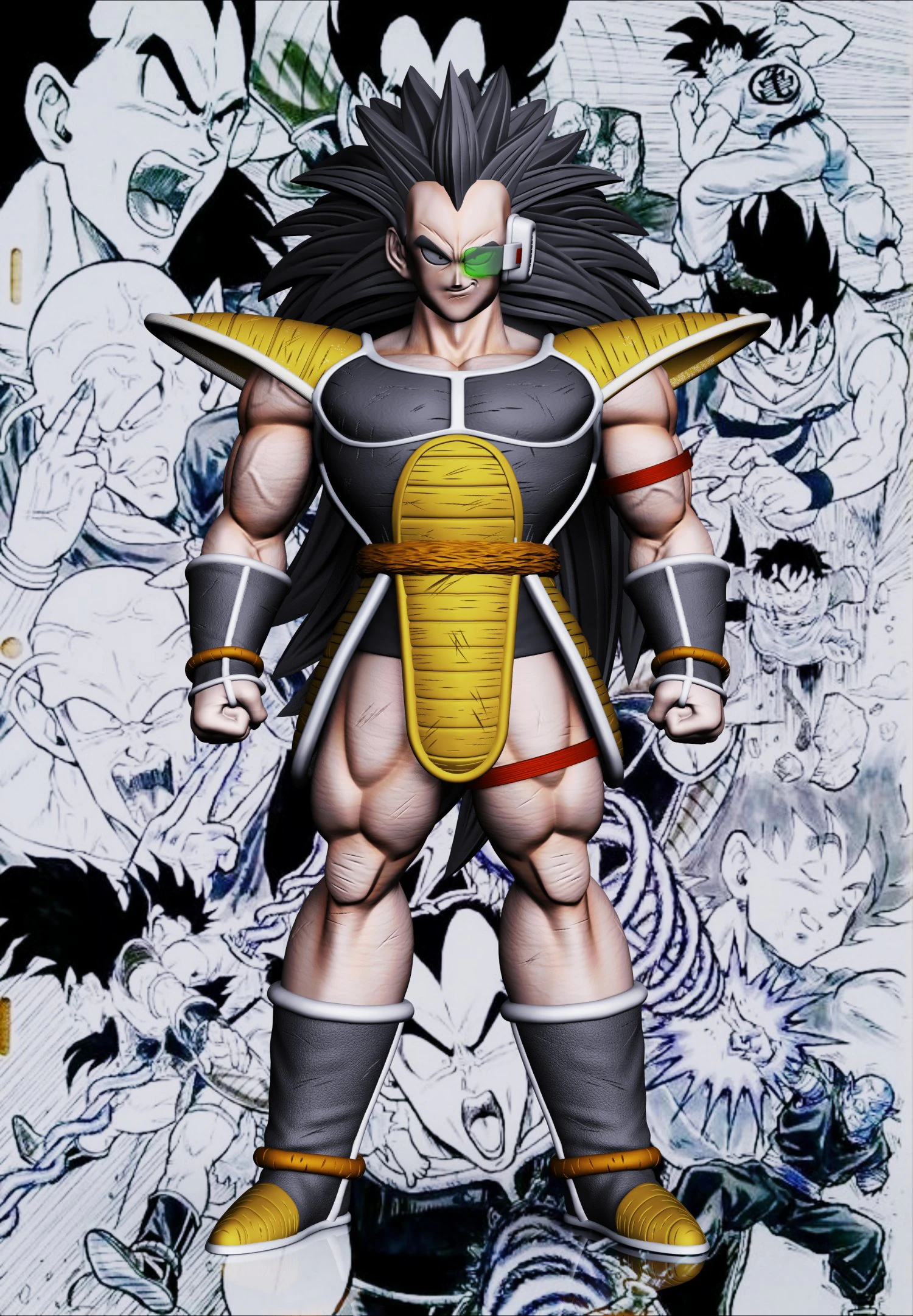 Raditz 3D Model .c4d .max .obj .3ds .fbx .stl .blend 