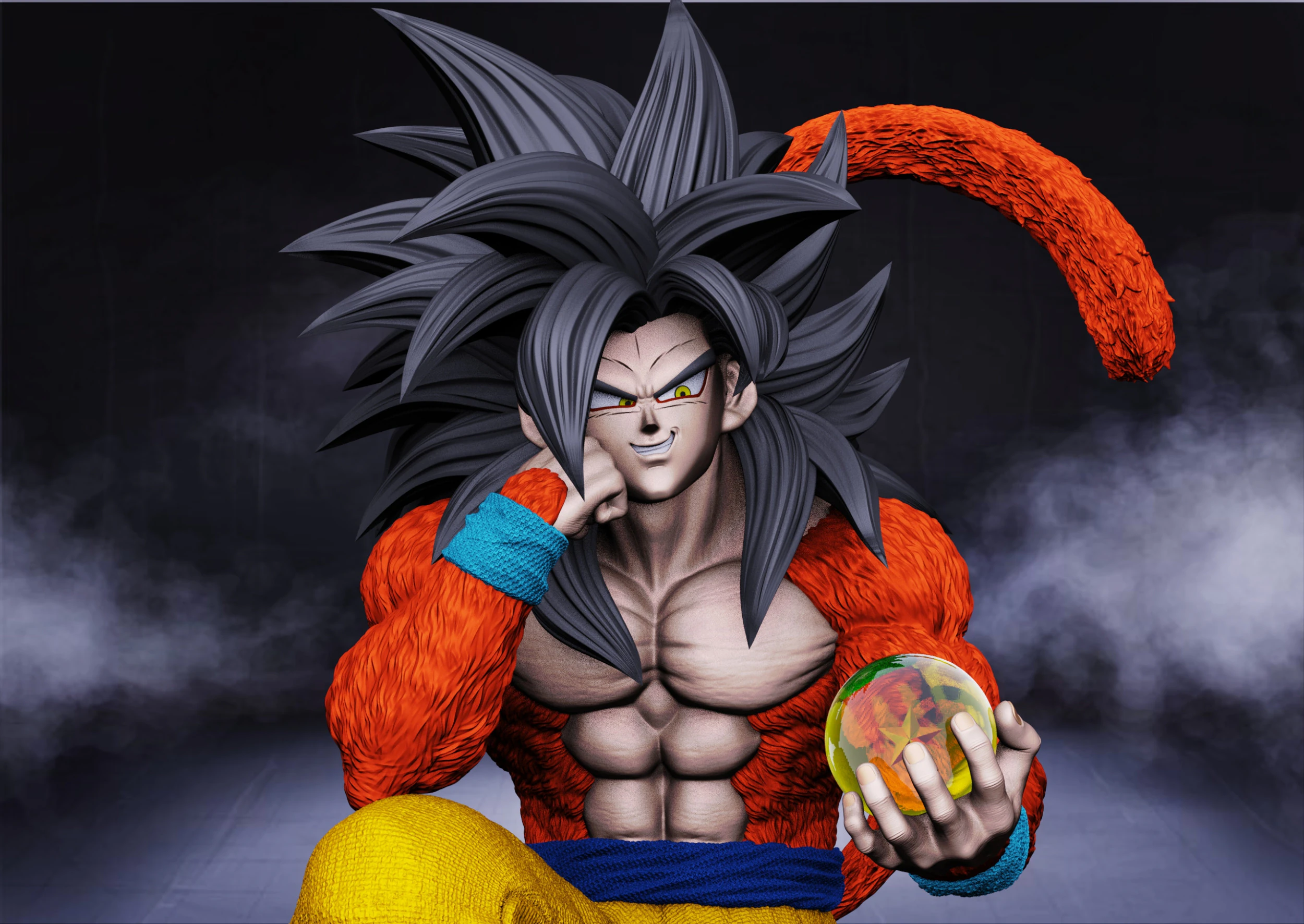 Goku ssj4 3D Model .c4d .max .obj .3ds .fbx .stl .blend 