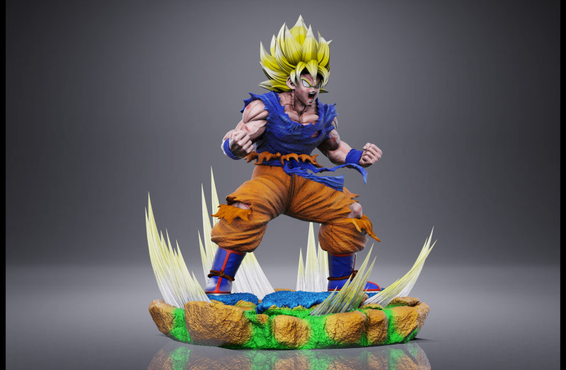 GOKU SSJ1 NAMEK SAGA 3D Принт Модель .c4d .max .obj .3ds .fbx .stl .blend 