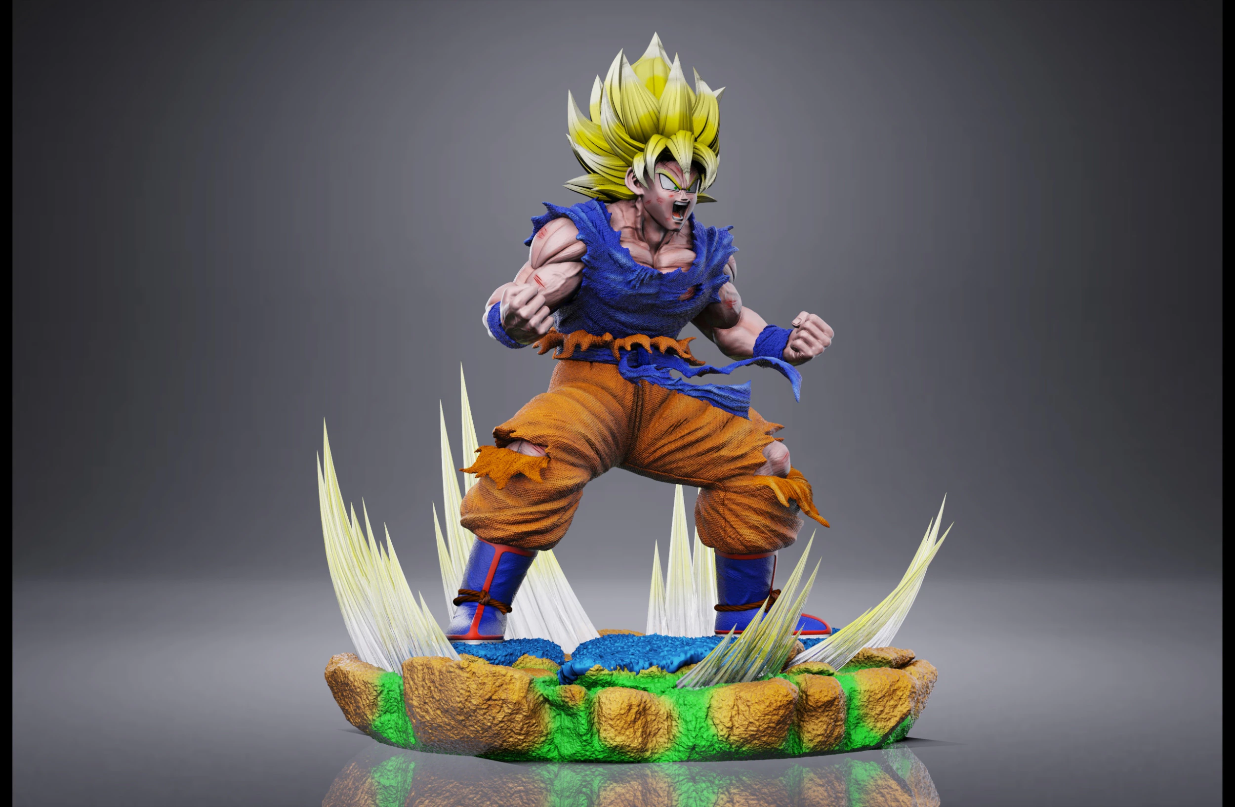 GOKU SSJ1 NAMEK SAGA 3D Print Model .c4d .max .obj .3ds .fbx .stl .blend