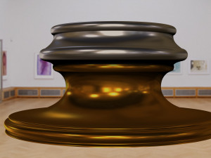 Cylindrical bust pedestal feminine print-in-place 3D Print Model