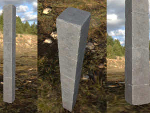 Stone Concrete Pillar 3D Model