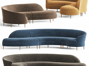 Grace Serpentine Sectional Sofa 3D 모델