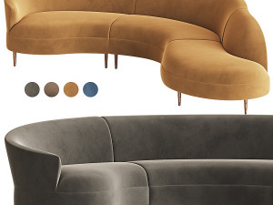 Grace Serpentine Sectional Sofa 3D Model