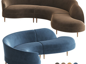 Grace Serpentine Sectional Sofa 3D Model