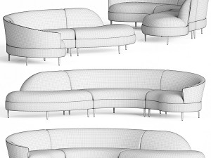 Grace Serpentine Sectional Sofa 3D Model
