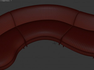 Grace Serpentine Sectional Sofa 3D Model