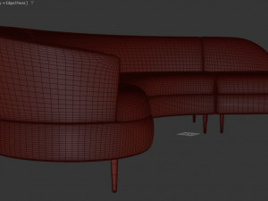 Grace Serpentine Sectional Sofa 3D Model