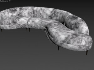 Grace Serpentine Sectional Sofa 3D Model