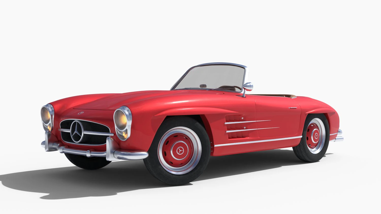 Mercedes Benz 300 SL Roadster 3D Model .c4d .max .obj .3ds .fbx .stl .blend