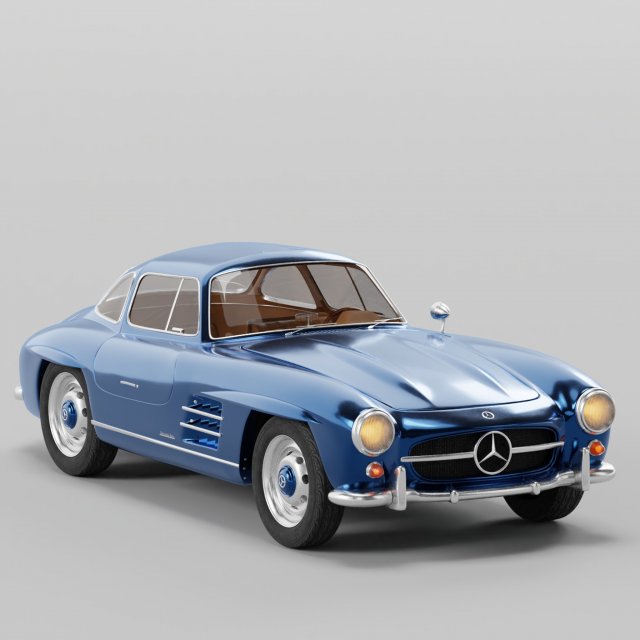 Mercedes Benz 300 SL 3D Model .c4d .max .obj .3ds .fbx .stl .blend 