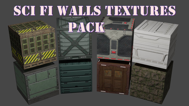 Scifi Walls Texture Pack CG टेक्स्चर्स .c4d .max .obj .3ds .fbx .stl .blend 