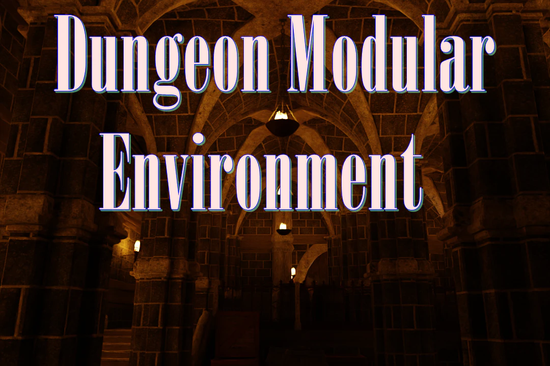 Dungeon Modular Environment 3D Model .c4d .max .obj .3ds .fbx .stl .blend 