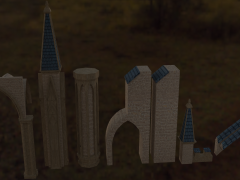 Gothic Architecture Modular 3D 模型