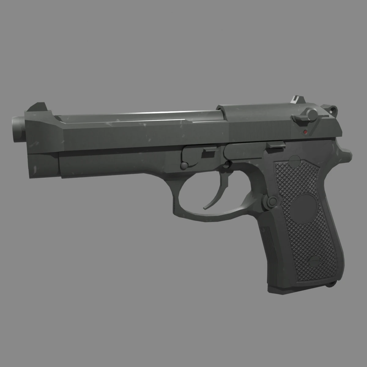 Beretta 9mm 3D Model .c4d .max .obj .3ds .fbx .stl .blend