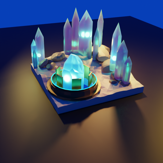 Crystal fountain 3D Model .c4d .max .obj .3ds .fbx .stl .blend 