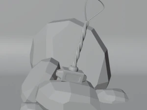 Hammer wit stones 3D Model