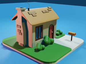 만화 집 3D 모델