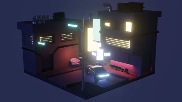 Cyberpank 3D Model .c4d .max .obj .3ds .fbx .stl .blend 