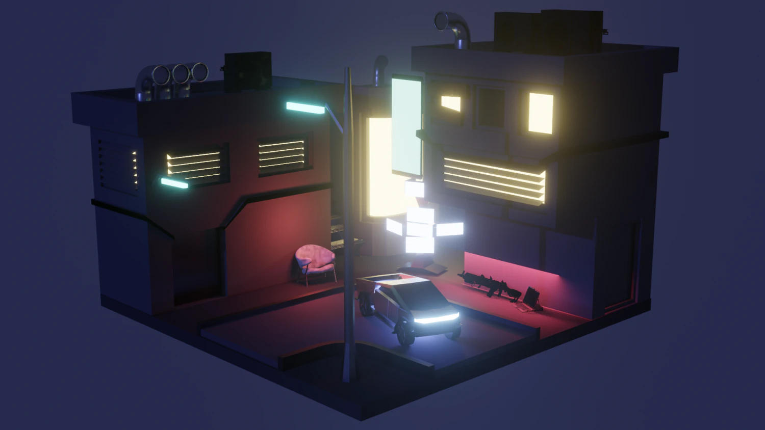 Cyberpank 3D Model .c4d .max .obj .3ds .fbx .stl .blend
