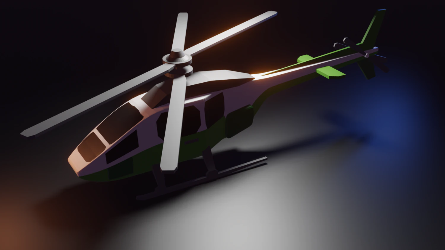Helicopter 3D Model .c4d .max .obj .3ds .fbx .stl .blend 