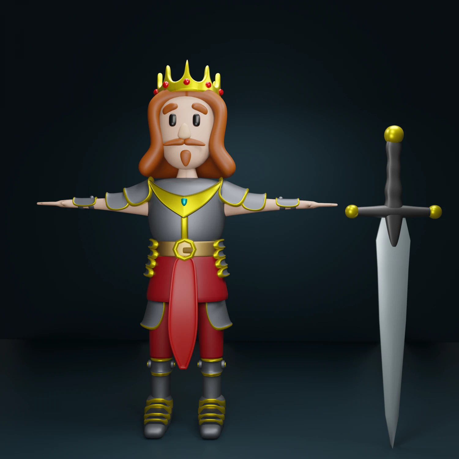King 3D Model .c4d .max .obj .3ds .fbx .stl .blend 