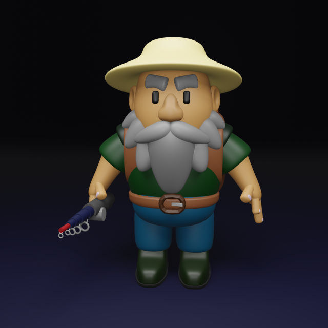 Fisherman 3D Модель .c4d .max .obj .3ds .fbx .stl .blend 