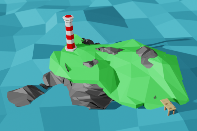 Lighthouse island 3D 모델 .c4d .max .obj .3ds .fbx .stl .blend 